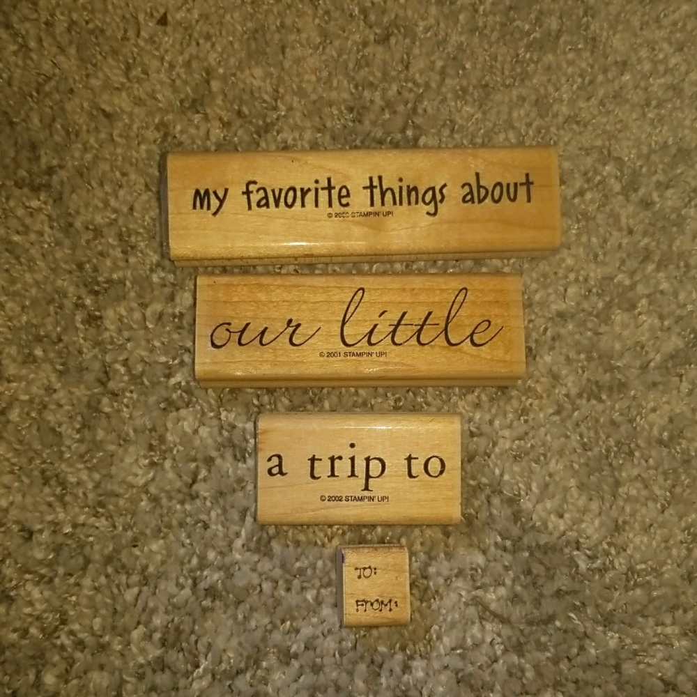 3 Stampin' Up rubber stamps- discontinued 1 misc